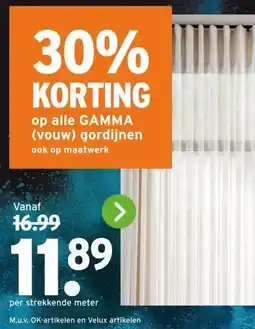 GAMMA alle GAMMA (vouw) gordijnen aanbieding