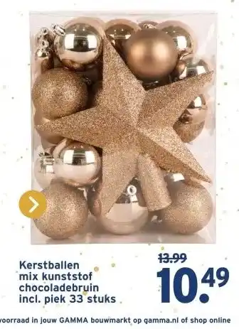 GAMMA Kerstballen mix kunststof chocoladebruin . aanbieding