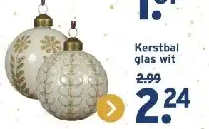 GAMMA Kerstbal glas wit aanbieding