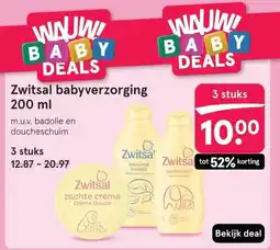 Etos Zwitsal babyverzorging 200 ml aanbieding