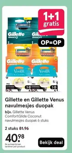 Etos Gillette en Gillette Venus navulmesjes duopak aanbieding