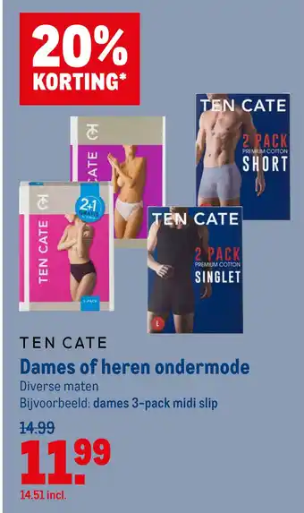 Makro TEN CATE Dames of heren ondermode aanbieding