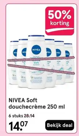 Etos NIVEA Soft douchecrème 250 ml aanbieding