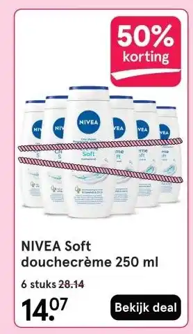 Etos NIVEA Soft douchecrème 250 ml aanbieding