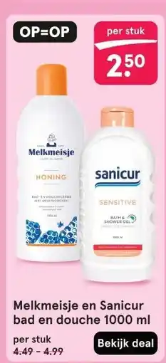 Etos Melkmeisje en Sanicur bad en douche 1000 ml aanbieding