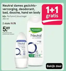 Etos Neutral dames gezichts- verzorging, deodorant, bad, douche, hand en body aanbieding