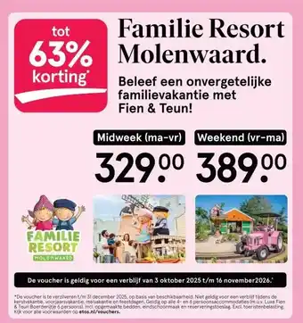 Etos Beleef een onvergetelijke familievakantie met Fien & Teun aanbieding