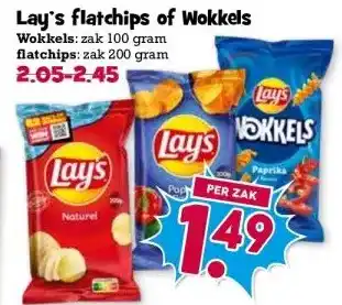 Boon`s Markt Lay's flatchips of Wokkels aanbieding