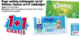 Boon`s Markt Page vochtig toiletpapier en/of Kleenex tissues en/of zakdoekjes aanbieding