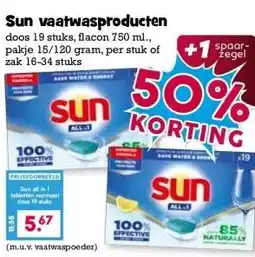 Boon`s Markt Sun vaatwasproducten aanbieding