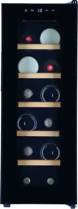 Bol.com Bierkoelkast Praag - Zwart - Vol glazen deur - 12 flessen aanbieding