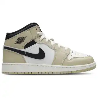Foot Locker Jordan Aj1 Mid Kindersneakers - Wit - Maat 36.5 - Leer aanbieding
