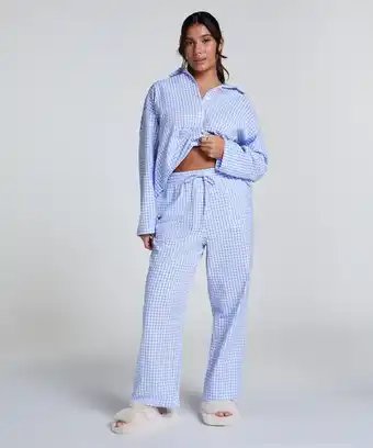Hunkemoller Hunkemöller Pyjamabroek Katoen Blauw aanbieding