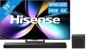 Coolblue Hisense 55 ULED Mini-led U79Q PRO (2025) + Hisense AX3120Q aanbieding