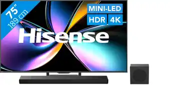 Coolblue Hisense 75 ULED Mini-led U79Q PRO (2025) + Hisense AX3120Q aanbieding
