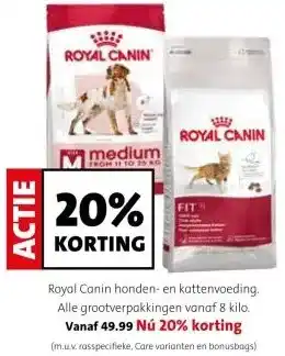Intratuin Royal Canin honden- en kattenvoeding. aanbieding