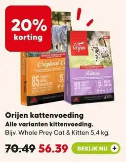 Pets Place Orijen kattenvoeding Alle varianten kittenvoeding. aanbieding
