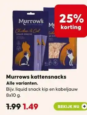 Boerenbond Murrows kattensnacks Alle varianten. aanbieding