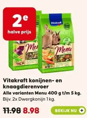 Pets Place Vitakraft konijnen- en knaagdierenvoer aanbieding