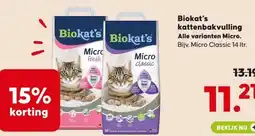 Pets Place Biokat's kattenbakvulling Alle varianten Micro. aanbieding