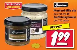 Nettorama Mosterd dille dip pot 105 ml of truffelmayonaise pot 170 gram aanbieding