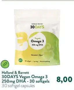 Holland & Barrett 30DAYS Vegan Omega 3 250mg DHA - 30 softgels aanbieding