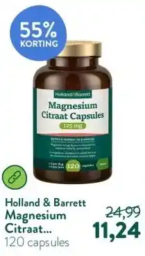 Holland & Barrett Magnesium Citraat Capsules 125mg aanbieding