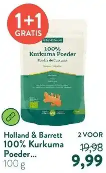 Holland & Barrett 100% Kurkuma Poeder Biologischam aanbieding