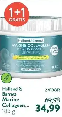 Holland & Barrett Marine Collageen Premium Complex Natuurlijke Citroen/Limoensmaak - 183g aanbieding