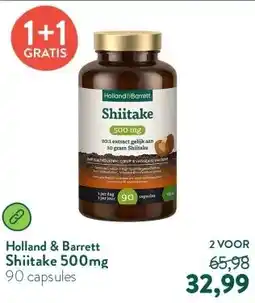 Holland & Barrett Shiitake 500mg aanbieding