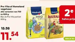 Boerenbond Pro Vita of Homeland vogelvoer Alle varianten van 750 en 800 g. aanbieding