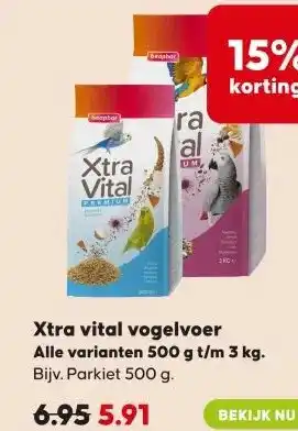 Boerenbond Xtra vital vogelvoer Alle varianten 500 g t/m 3 kg. aanbieding