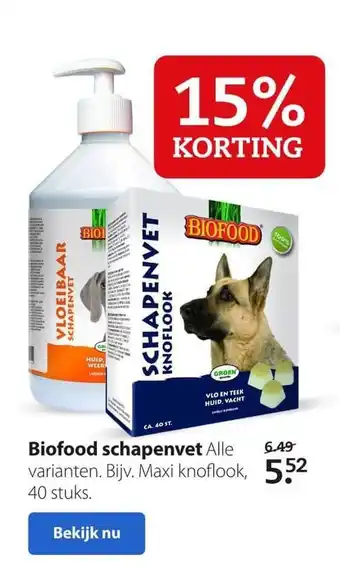 Boerenbond Biofood schapenvet aanbieding