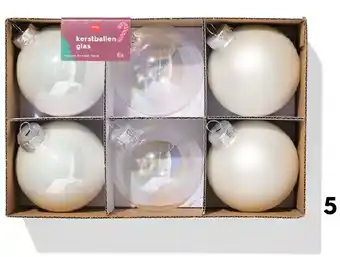 HEMA Glazen kerstballen aanbieding