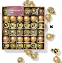 HEMA Glazen mini kerstballen, aanbieding