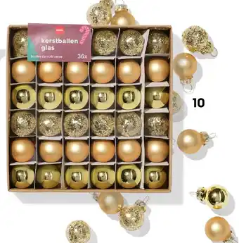 HEMA Glazen mini kerstballen, aanbieding