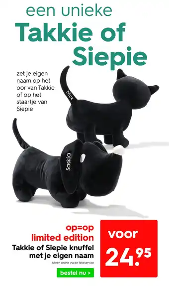 HEMA Takkie of Siepie knuffel met je eigen naam aanbieding