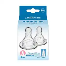 Etos Dr. Brown’s Flesspeen 0+ Maanden Prematuur Smalle Halsfles 2 stuks aanbieding
