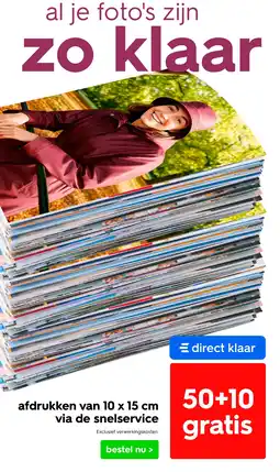 HEMA Afdrukken van 10 x 15 cm via de snelservice aanbieding