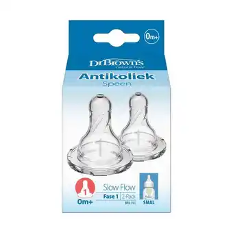 Etos Dr. Brown’s Flesspeen 0+ maanden Fase 1 Smalle Halsfles 2 stuks aanbieding