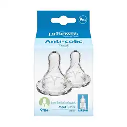 Etos Dr. Brown’s Flesspeen 9+ Maanden Y-Cut Smalle Halsfles 2 stuks aanbieding