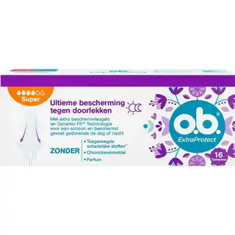 Etos o.b. Extra Protect Tampons Super 16 stuks aanbieding