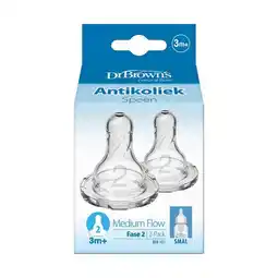 Etos Dr. Brown’s Flesspeen 3+ Maanden Fase 2 Smalle Halsfles 2 stuks aanbieding