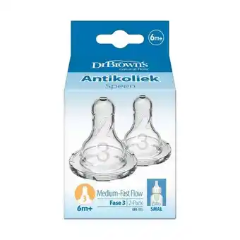 Etos Dr. Brown’s Flesspeen 6+ Maanden Fase 3 Smalle Halsfles 2 stuks aanbieding