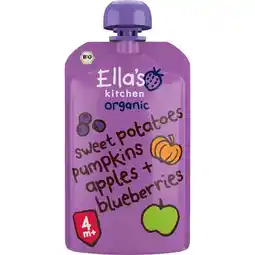 Etos Ella's Kitchen Zoete Aardappel Pompoen Bes Bio Knijpfruit 4+ Maanden 120 GR aanbieding
