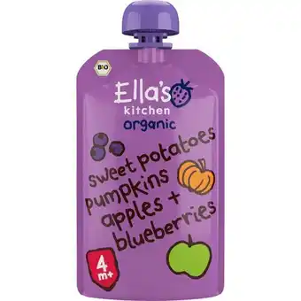 Etos Ella's Kitchen Zoete Aardappel Pompoen Bes Bio Knijpfruit 4+ Maanden 120 GR aanbieding
