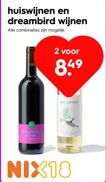 HEMA Huiswijnen en dreambird wijnen aanbieding