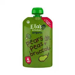 Etos Ella's Kitchen Peren Doperwten Broccoli Bio Knijpfruit 4+ Maanden 120 GR aanbieding