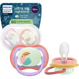 Etos Philips Avent Ultra Air Night – Glow-in-the-dark fopspeen (18 mnd+) – 2 stuks - SCF376/33 aanbieding