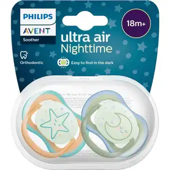 Etos Philips Avent Ultra Air Night – Glow-in-the-dark fopspeen (18 mnd+) – 2 stuks - SCF376/33 aanbieding
